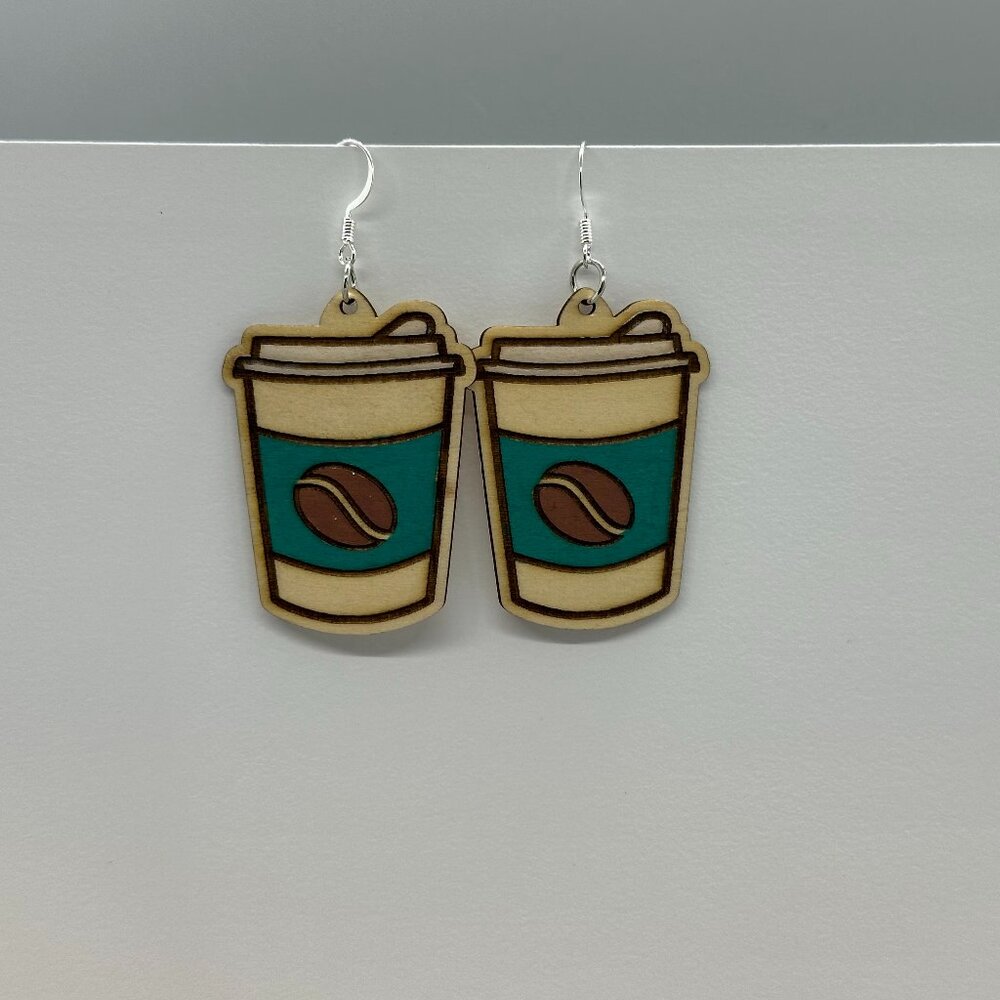 Large Coffee Bean Cup Earrings
